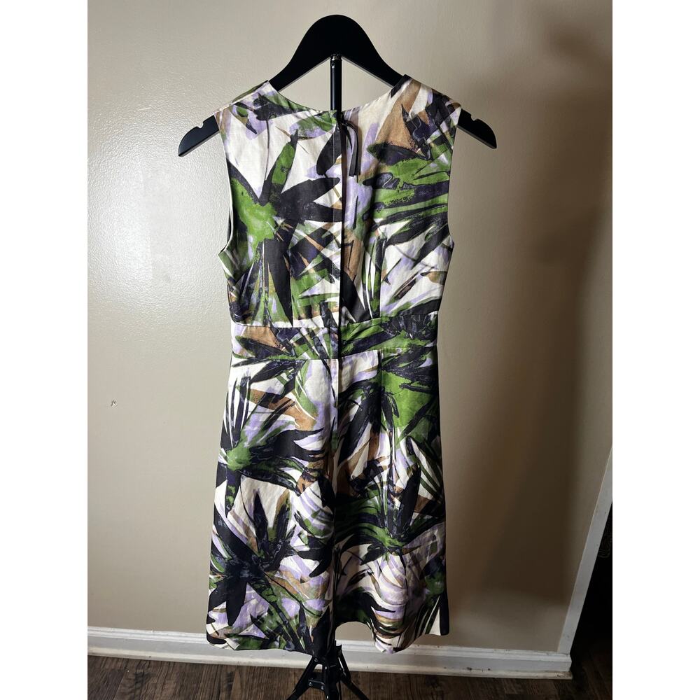 Banana Republic Linen Blend Sleeveless A-Line Floral Midi Dress - Size 0 - Picture 6 of 10